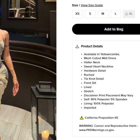 Parker Mesh Cutout Midi Dress - Yellow/combo - Picture 3 of 4